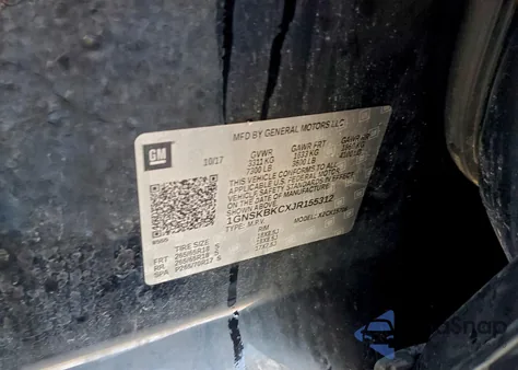 2018 Chevrolet Tahoe K1500 Lt из США, поврежденный, VIN 1GNSKBKCXJR155312